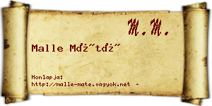 Malle Máté névjegykártya
